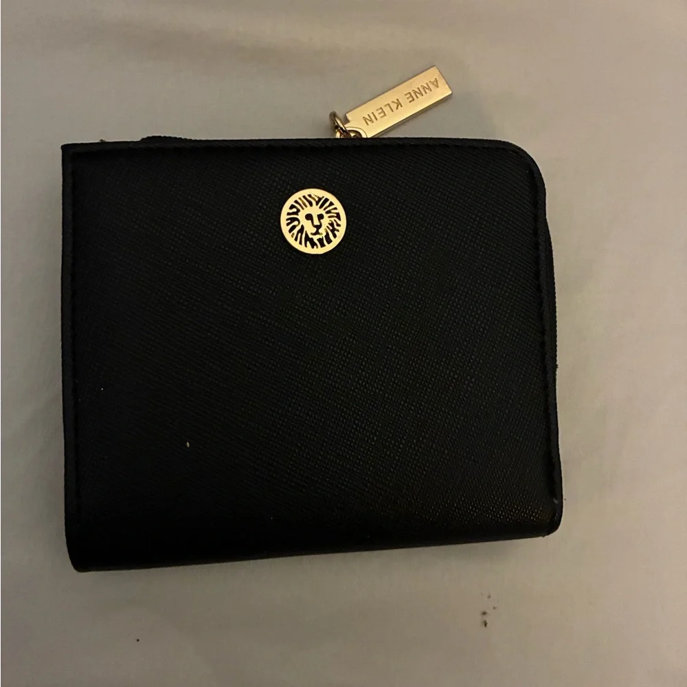 Anne Klein Black Wallet‎ with Gold Details